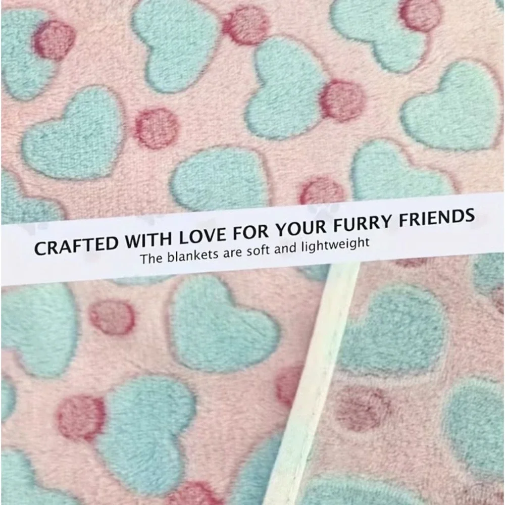Warm Soft Plush Premium Fleece Pet Cat Dog Heart Blanket‎ GREEN 41'x30